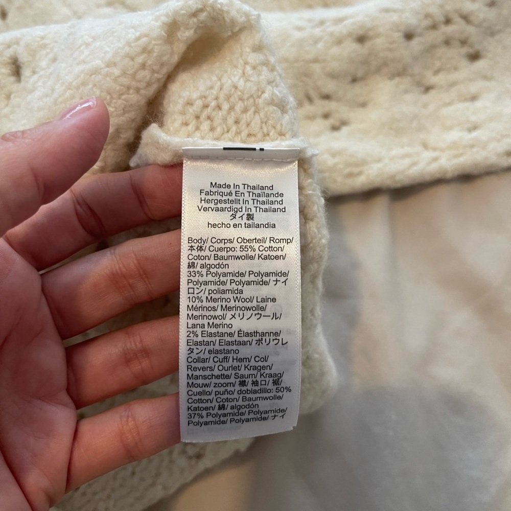Madewell Pointelle-Stitch Cardigan in Cotton Blend Size S - Picture 8 of 9